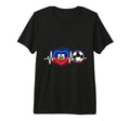 Soccer Heartbeat Haiti Flag Football T-Shirt - Minimalist Print Men Women
