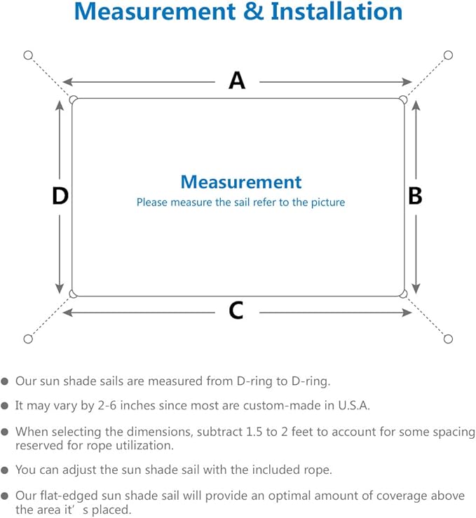Eden's Decor Straight Flat-Edged Sun Shade Sail Rectangular 11' x 22' Beige UV-Blocking Outdoor Canopy Fabric Cloth Awning for Pergola Patio Garden Backyard Custom Size