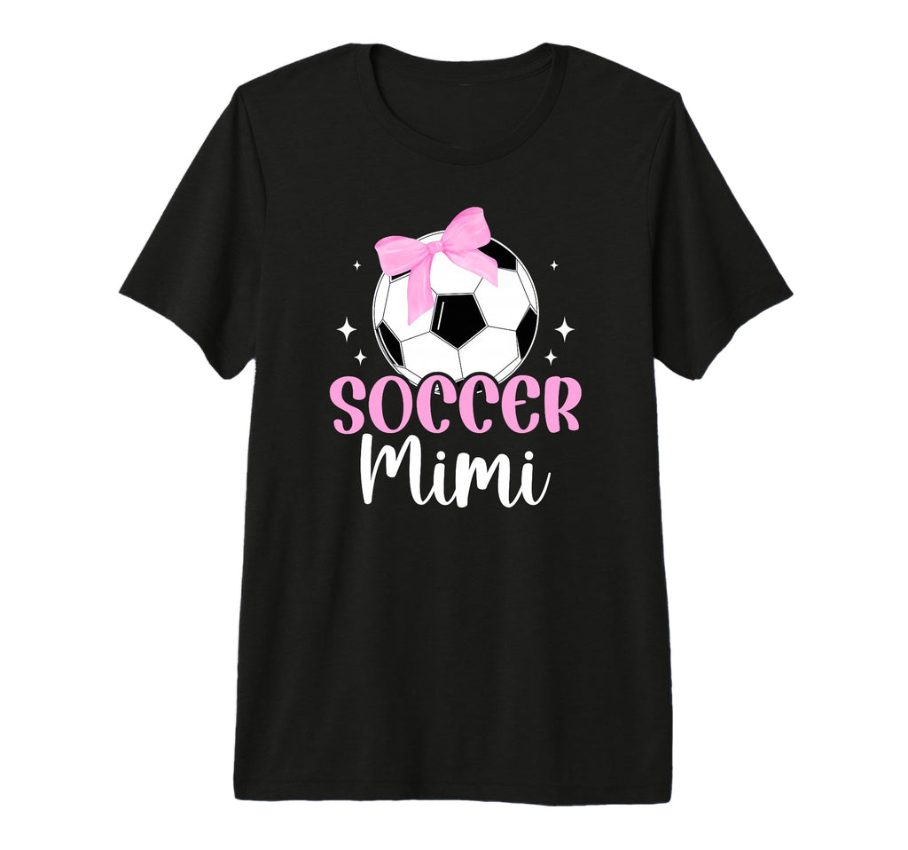 Soccer Mimi Bow Grandma Mimi Soccer T-Shirt - Novelty Apparel Unisex