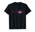 Puerto Rico Heartbeat Pulse Ekg T-Shirt - Aesthetic Graphic for Adults