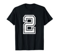 Distressed Number 2 Sport White T-Shirt - Unique Graphic for Adults