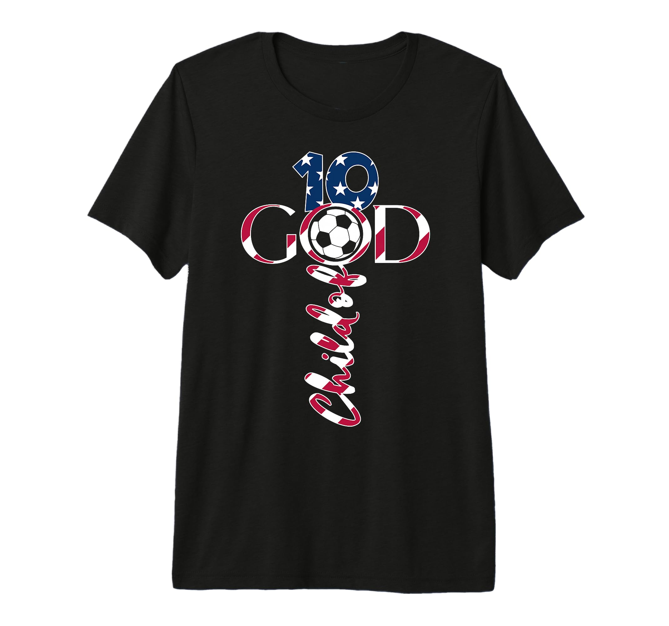 Jesus 10 Years Child God Soccer 10Th T-Shirt - Graphic Print for Adults