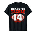 Football 14Th Birthday Player Tackle T-Shirt - Minimalist Print for Adults