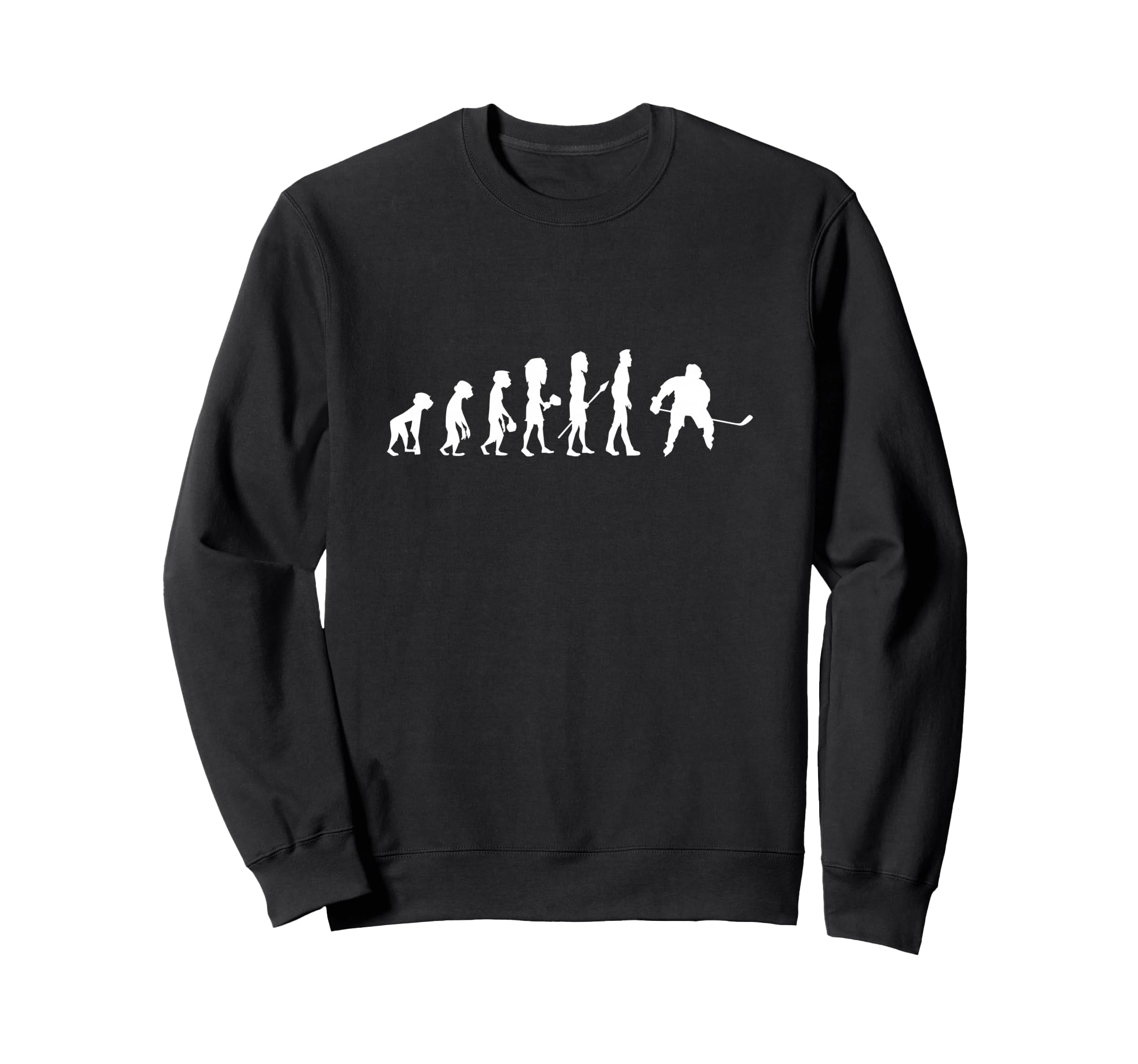 Evolution Ice Hockey Player Winter Sweatshirt - Novelty Apparel Unisex