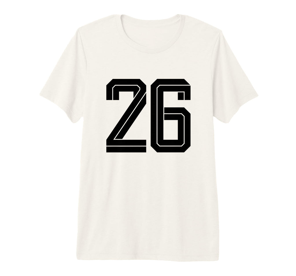 26 White Number 26 Sports Fan Soccer Tri T-Shirt - Graphic Print Unisex