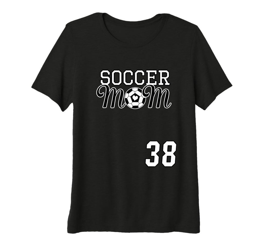 Womens Number 38 Soccer Mom Mothers Day T-Shirt - Graphic Print for Adults