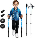 Hiking Trekking Poles, 2 Pack Anti Shock, Adjustable, Collapsible Hiking Poles for Trekking or Walking, Lightweight Aluminum Sticks for Children