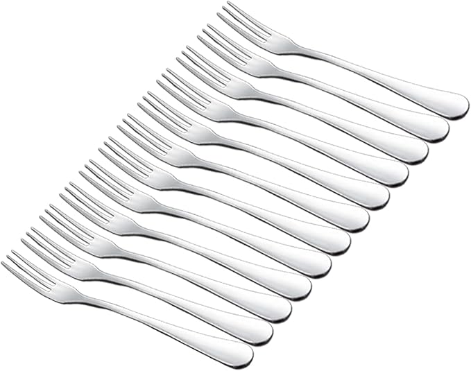 Crab Stainless Steel Forks,Small Appetizer Fork 3 Prong Tasting Escargot Forks Portable Cocktail Salad Fruit Forks for Kitchen Accessory Wedding Party,Set of 12, 4.8 Inches