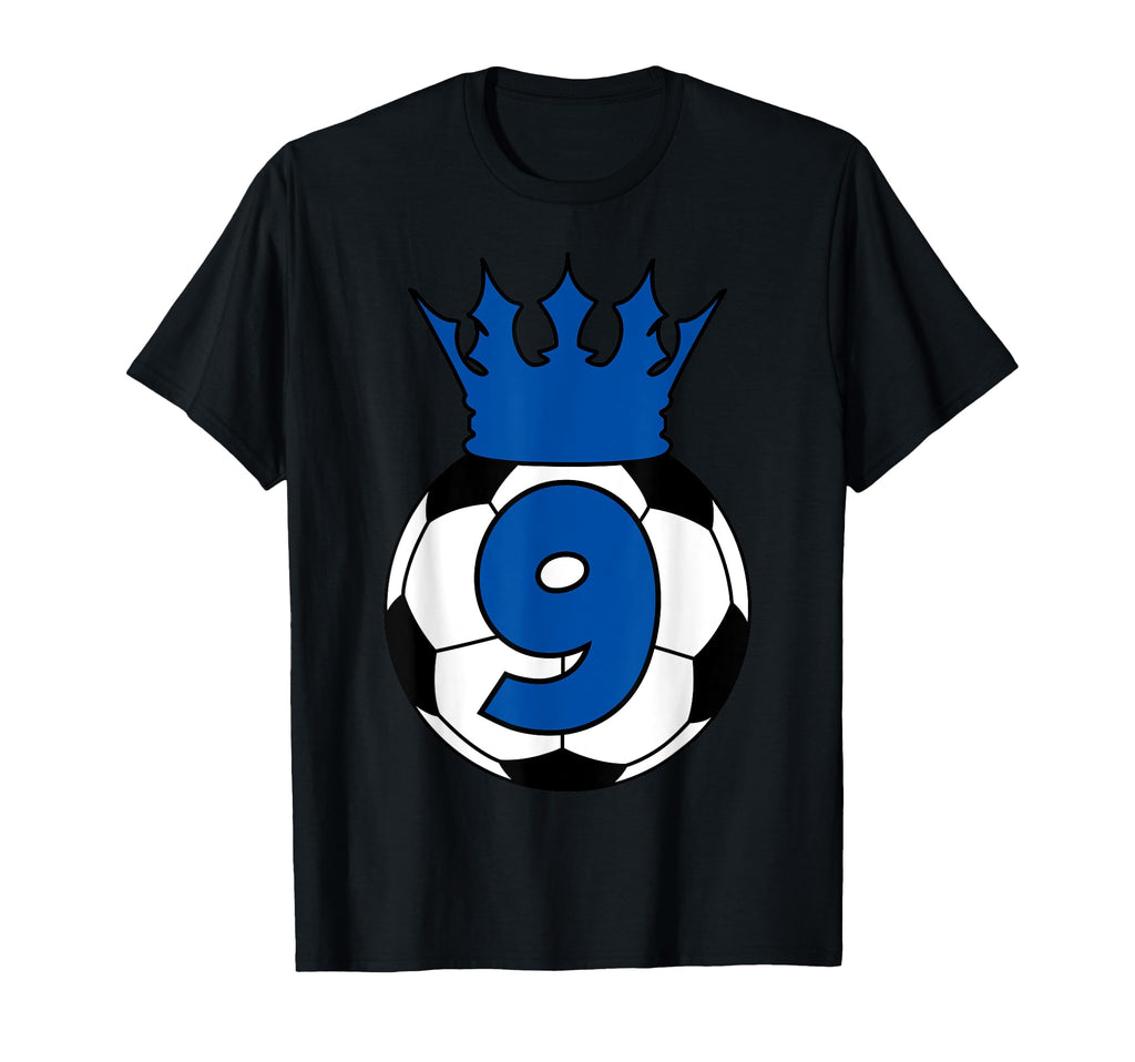 Soccer Football Blue 9Th Birthday T-Shirt - Novelty Apparel Unisex