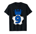 Soccer Football Blue 9Th Birthday T-Shirt - Novelty Apparel Unisex