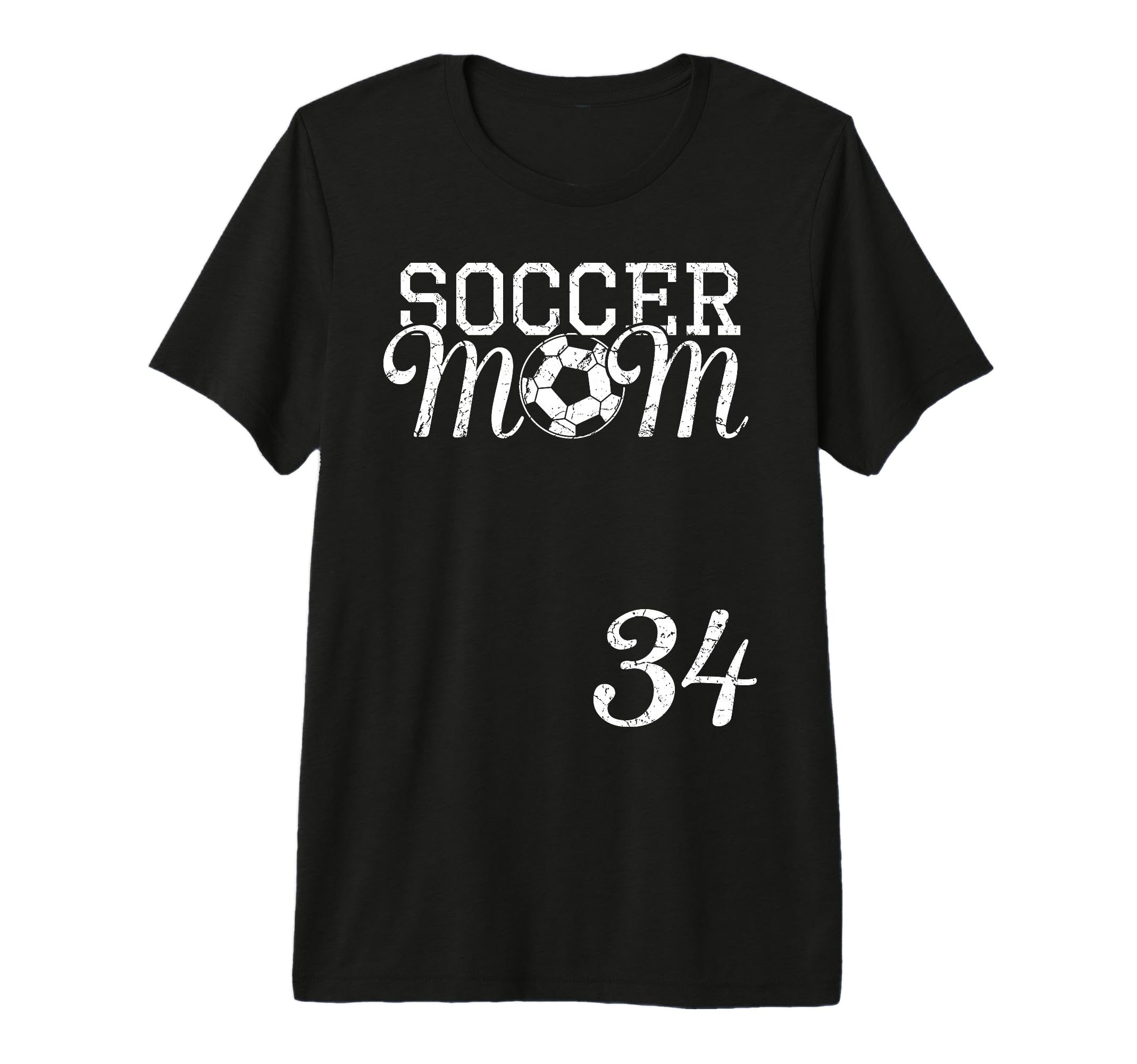 Soccer Mom Jersey Number 34 T-Shirt - Fun Novelty Design for Adults