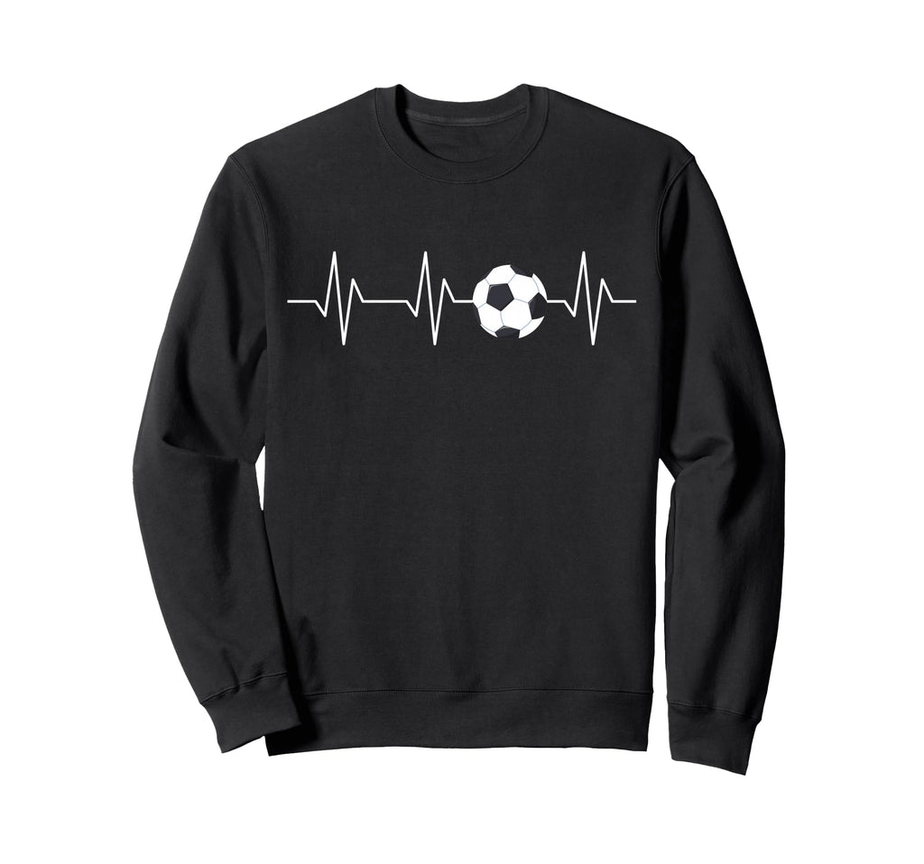Soccer Heartbeat Funny Soccer Sweatshirt - Casual Everyday Wear Men Women