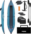PVC Inflatable Kayak with Drop Stitch Floor, Recreational Touring Kayak with Kayak Paddle, Hand Pump and Carrying Bag, 1-2 Person