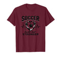 Soccer Hearts Beat Stronger Football T-Shirt - Aesthetic Graphic Unisex