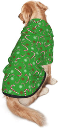 Green Candy Cane Hoodie,Christmas Cosplay Dog Clothes with Pocket and Hat Winter Clothes Sweaters X-Small
