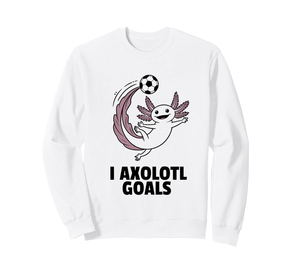 Minimalist Axolotl Soccer Player And Sweatshirt - Novelty Apparel Unisex