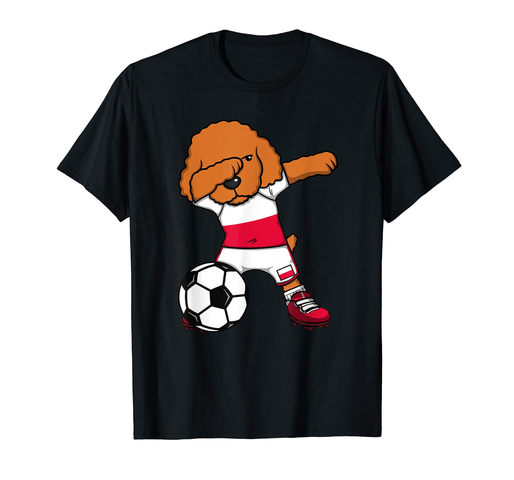 Dabbing Poodle Dog Poland Soccer Fans T-Shirt - Aesthetic Graphic Unisex