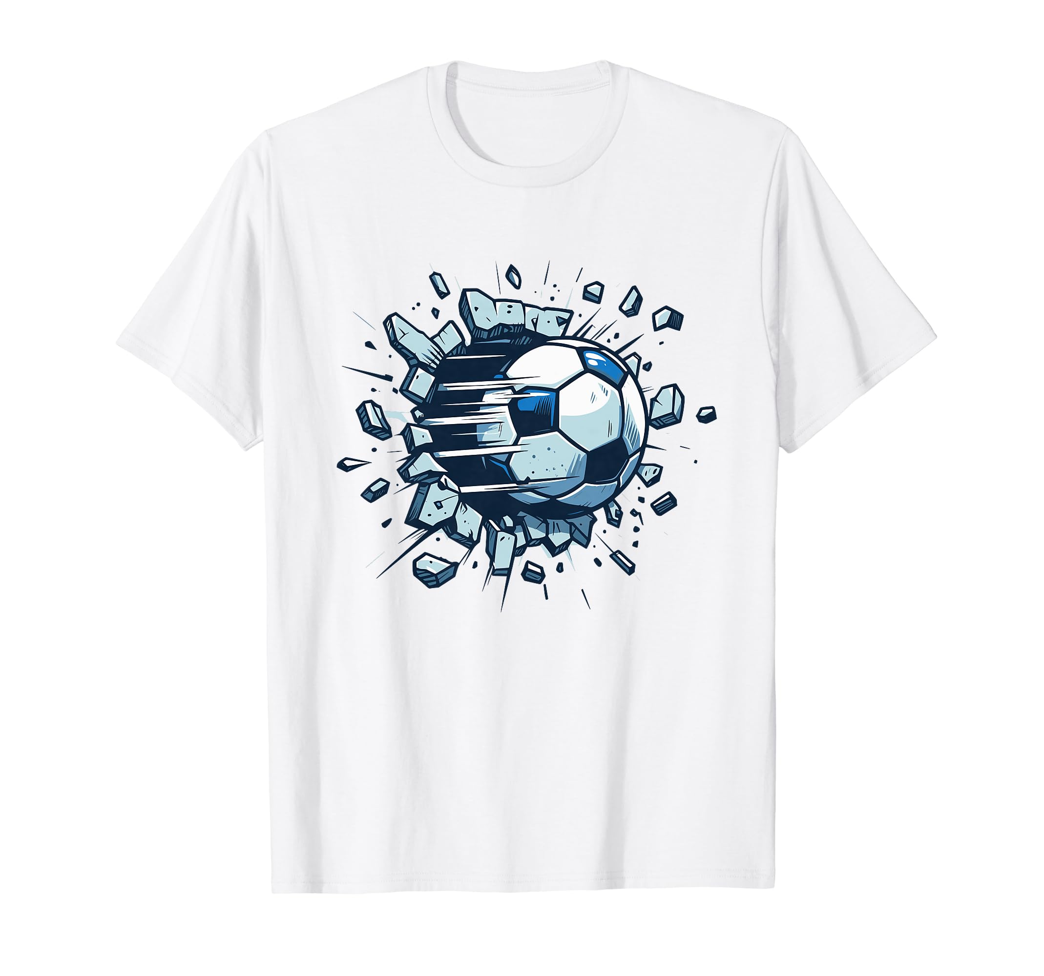 Soccer Ball Break Wall Soccer Sport T-Shirt - Unique Graphic Unisex