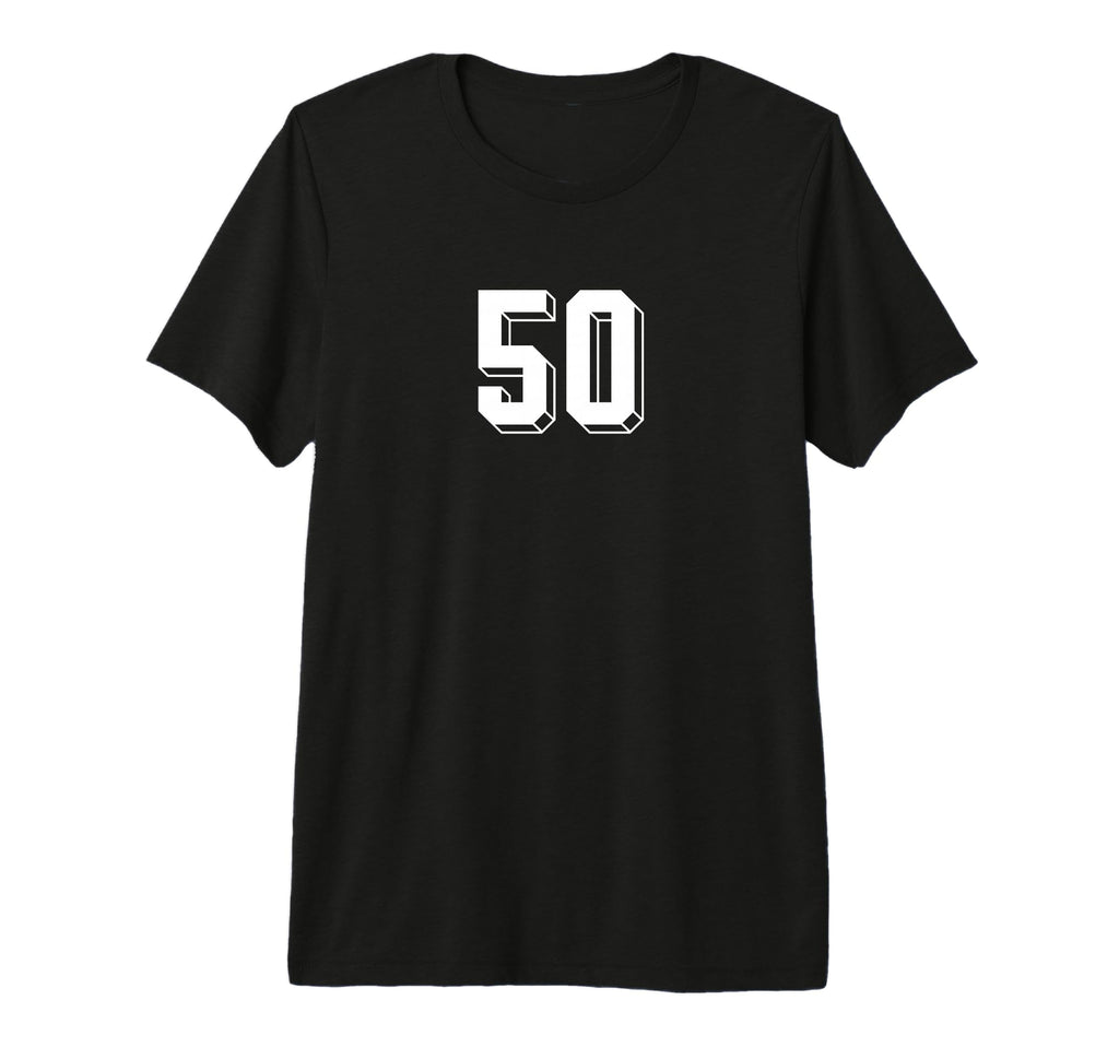 Number 50 80S 90S Soccer Team Jersey T-Shirt - Fun Novelty Design Unisex