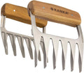 KANKA Grill Meat Shredder Claws - 5X Thicker Professional Stainless Steel BBQ Claws for Effortless Shredding and Cutting of Pulled Pork, Chicken, Turkey, Beef - Set of 2 with Durable Wood Handles