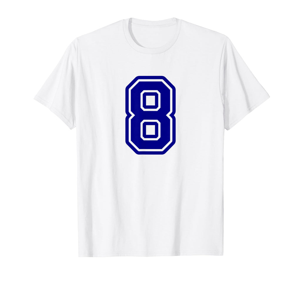 Number 8 Blue Sports Team Varsity T-Shirt - Streetwear Style Unisex