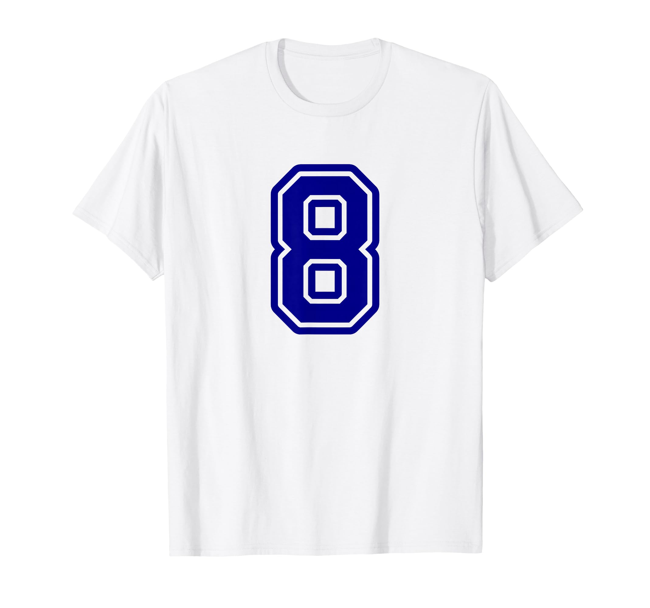 Number 8 Blue Sports Team Varsity T-Shirt - Streetwear Style Unisex