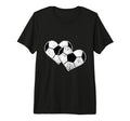 Double Heart Soccer Football Fan Tri T-Shirt - Unique Graphic Men Women