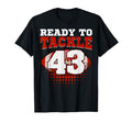 Football 43Rd Birthday Player Tackle T-Shirt - Minimalist Print Unisex