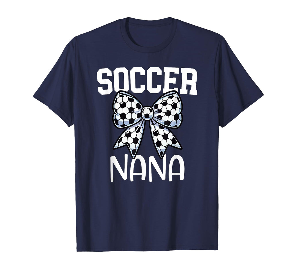 Soccer Nana Coquette Bow Proud Soccer T-Shirt - Custom Art Print Men Women