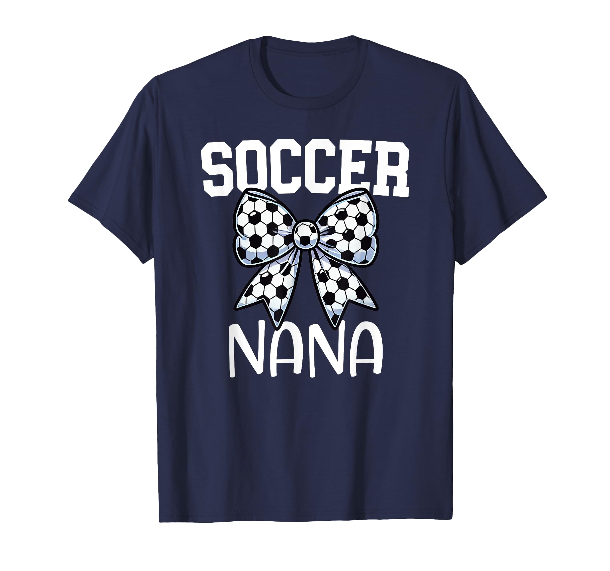 Soccer Nana Coquette Bow Proud Soccer T-Shirt - Custom Art Print Men Women