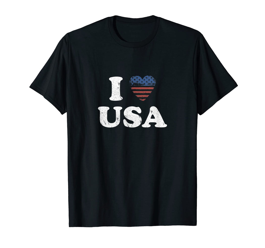 I Love Usa Flag Patriot American T-Shirt - Fun Novelty Design Men Women