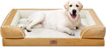Comfort Expression Jumbo Dog Beds Orthopedic Foam, Waterproof Dog Beds for Jumbo Breed Dogs, PV Washable Dogs Sofa Couch with Removable Cover & Non-Slip Bottom(Khaki)