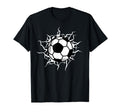 Soccer Ball Cracked Wall Funny Soccer T-Shirt - Aesthetic Graphic Unisex