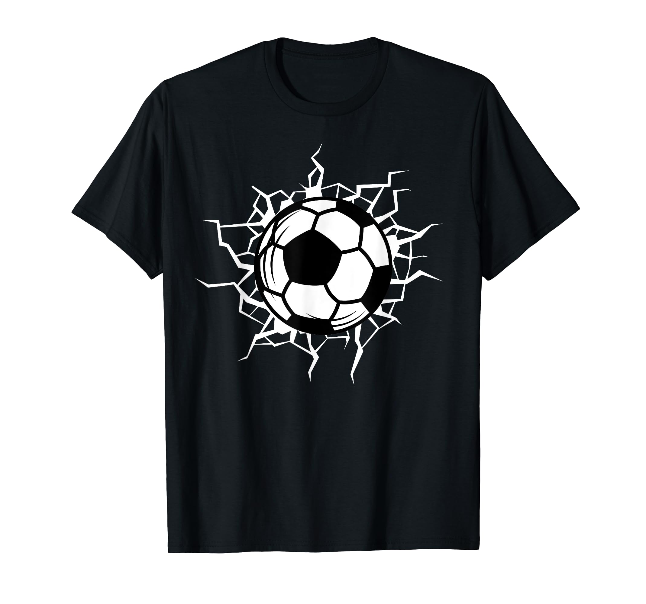 Soccer Ball Cracked Wall Funny Soccer T-Shirt - Aesthetic Graphic Unisex