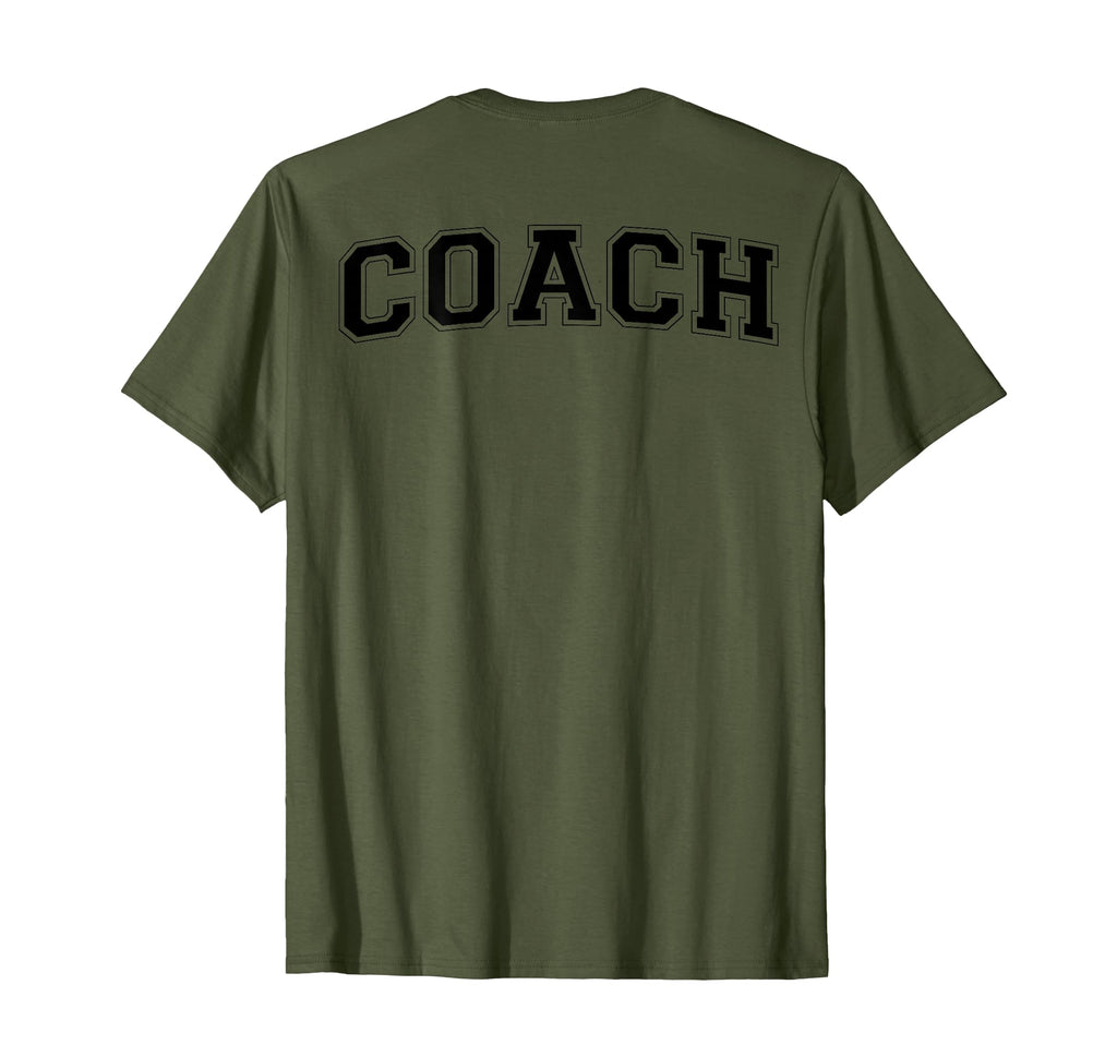 Coach Sports Trainer Black Back T-Shirt - Casual Everyday Wear for Adults