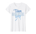 Team Bride Blue Bow Coquette Floral T-Shirt - Minimalist Print Men Women