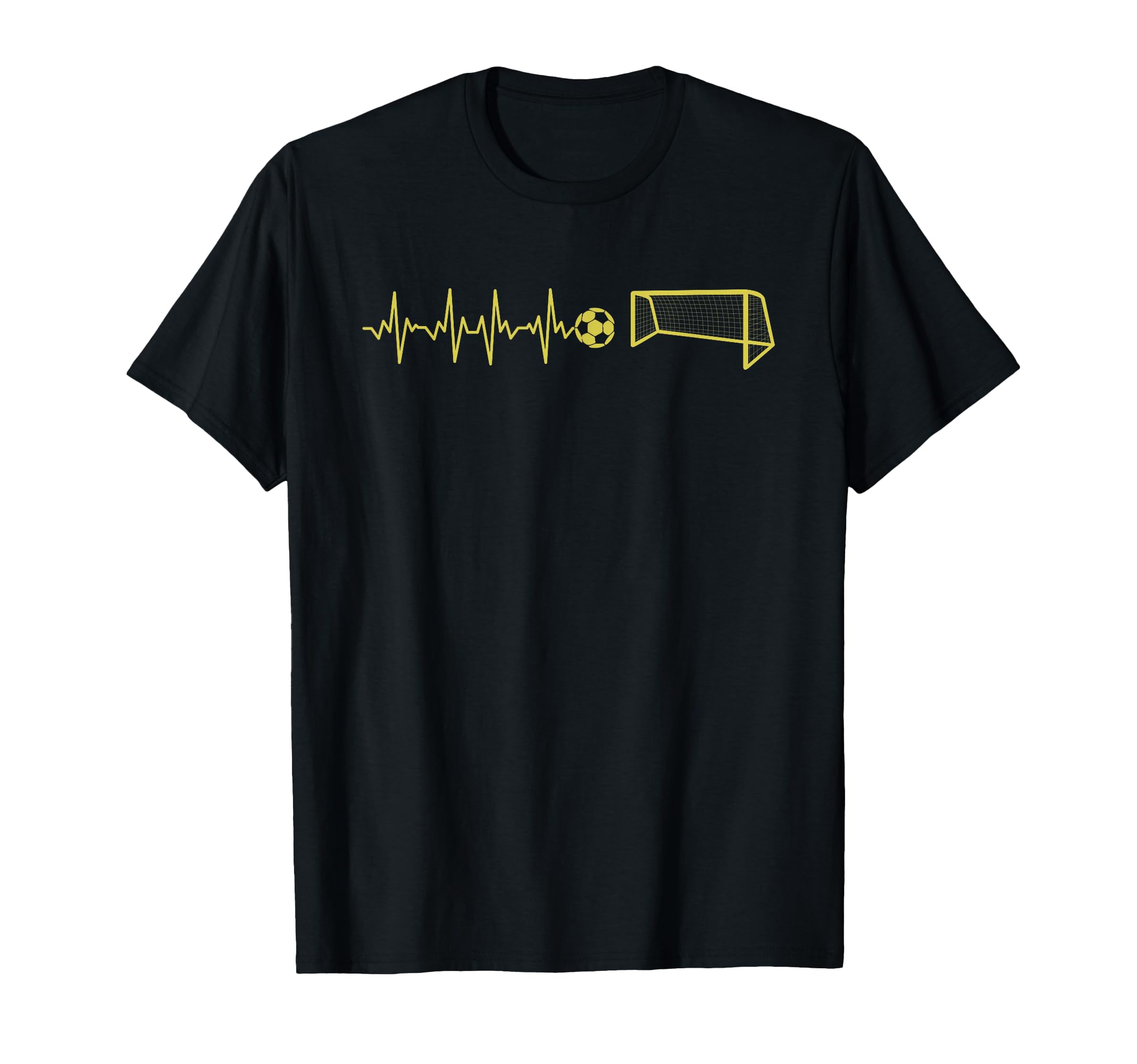 Funny Soccer Heartbeat Ecg Football T-Shirt - Novelty Apparel for Adults
