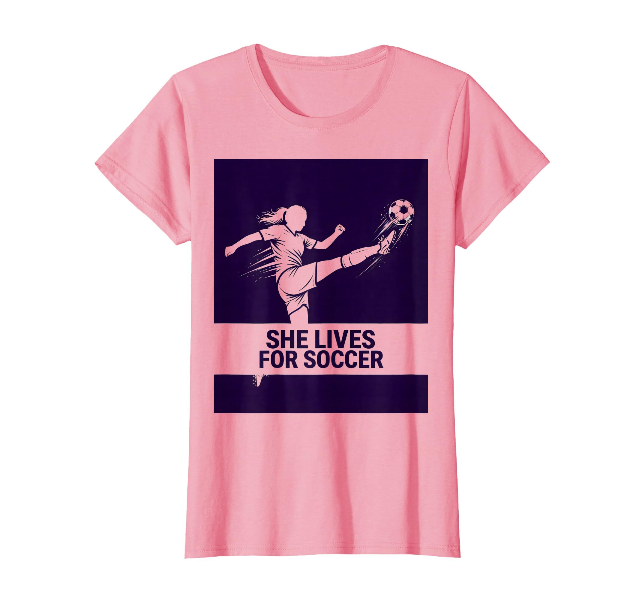 She Lives Soccer Womens T-Shirt - Streetwear Style for Adults
