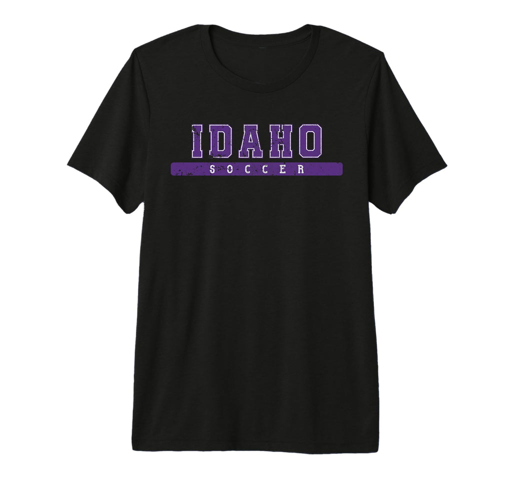 Idaho Soccer Purple Text Tri Blend T-Shirt - Custom Art Print Men Women