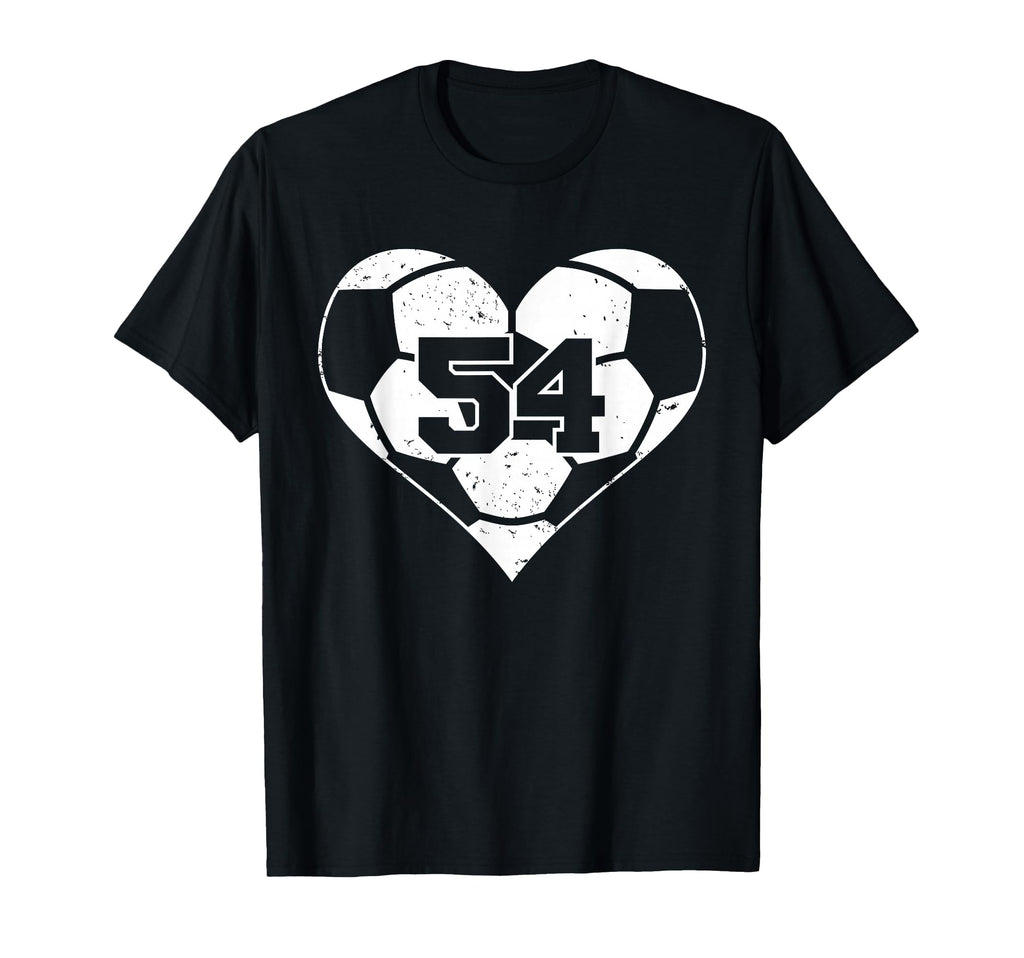 Soccer Heart Number 54 Jersey Sports Fan T-Shirt - Unique Graphic Unisex