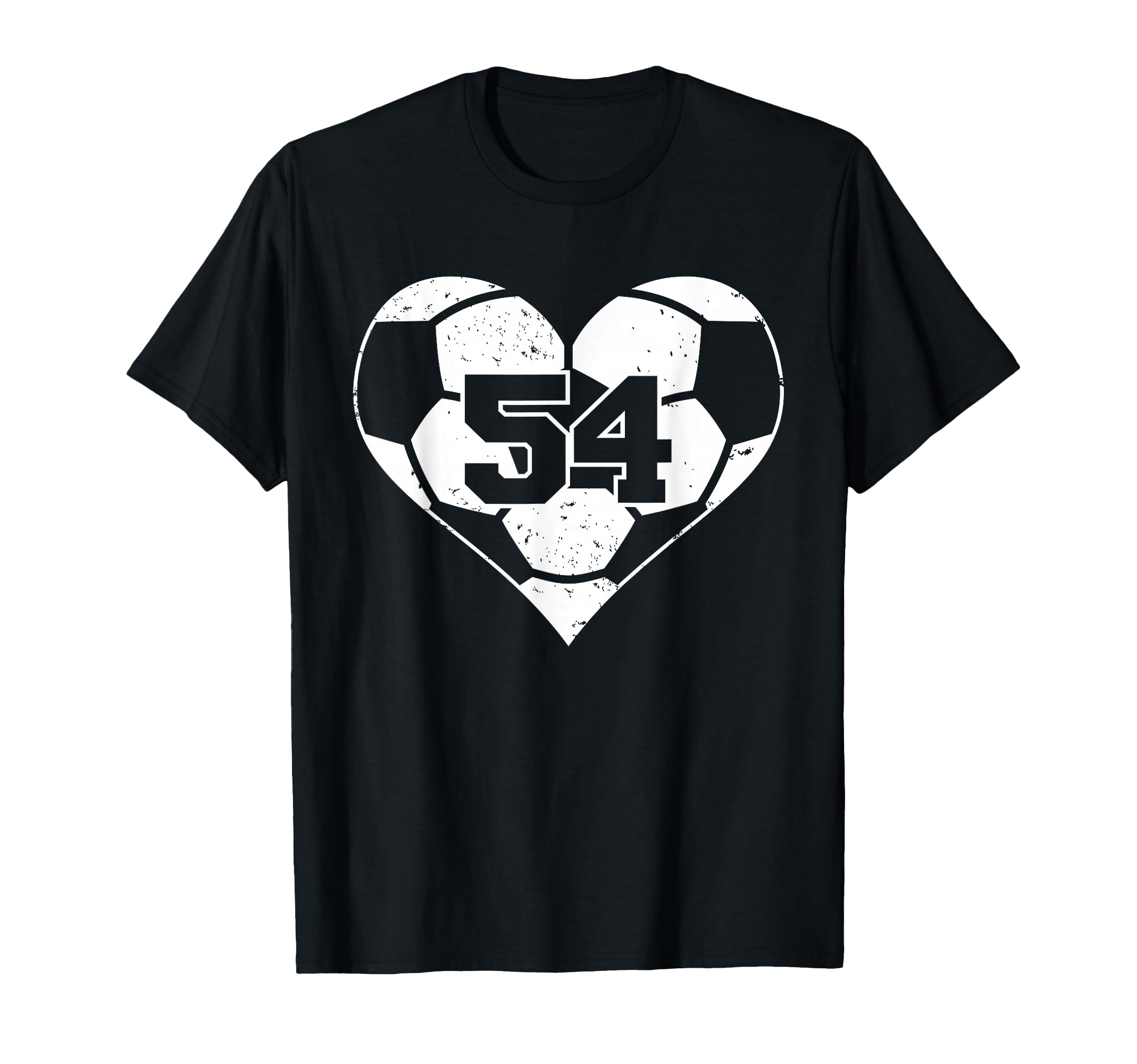 Soccer Heart Number 54 Jersey Sports Fan T-Shirt - Unique Graphic Unisex