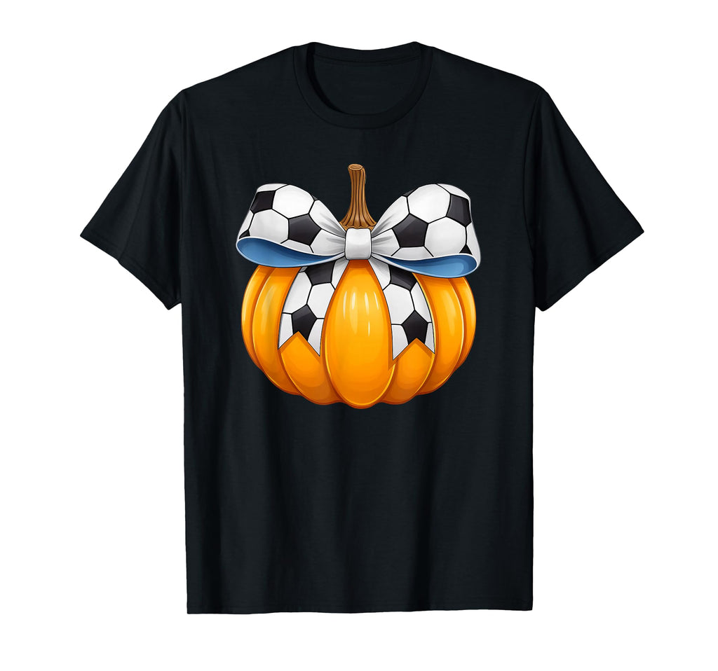 Coquette Bow Pumpkin Soccer Or T-Shirt - Casual Everyday Wear Unisex