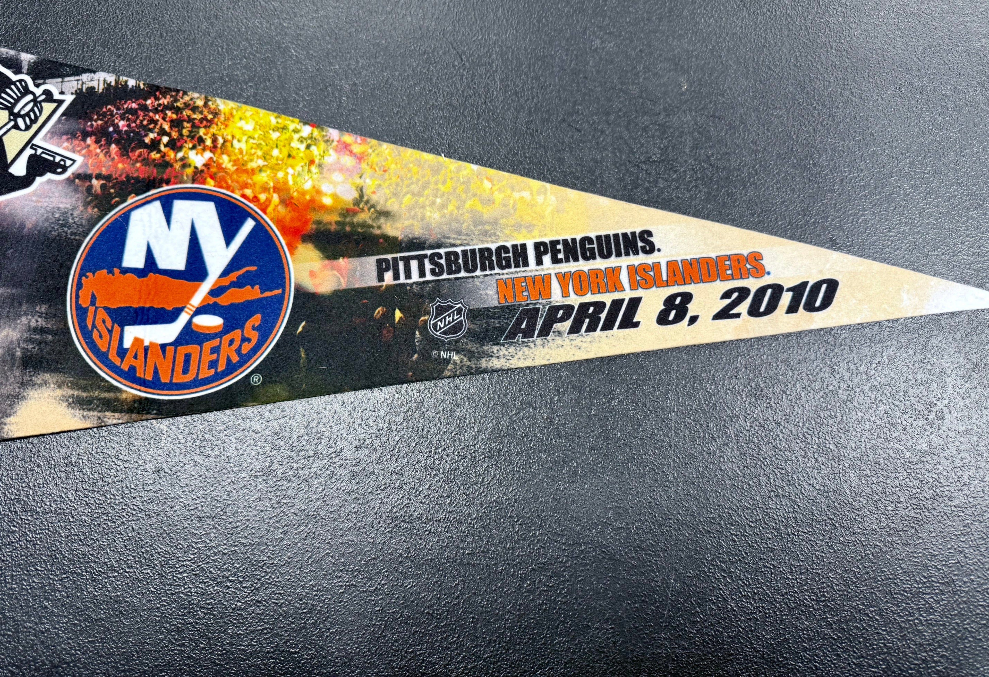 Pittsburgh Penguins Vs Islanders April 8, 2010 Final Regular Season Home Game Mellon Arena NHL Pennant