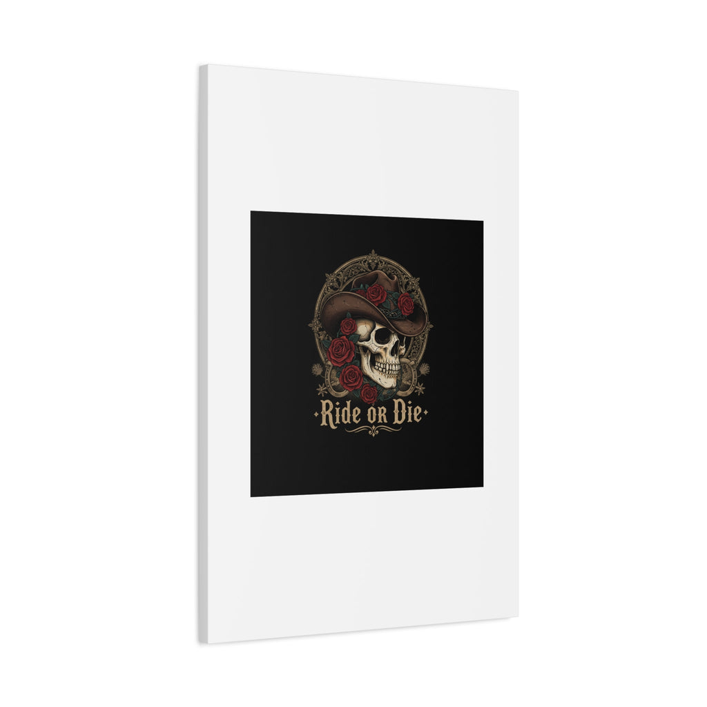 Ride or Die Skull Canvas | Western Skull Art, Gothic Americana