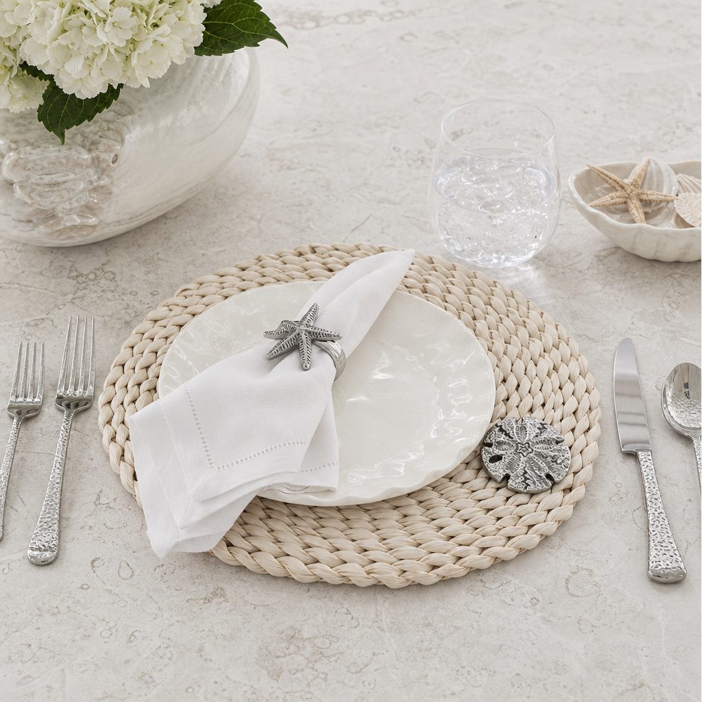 Sand Dollar Twisted Seagrass Placemats - set of 4