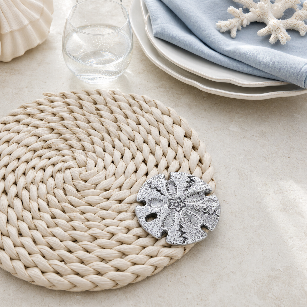 Sand Dollar Twisted Seagrass Placemats - set of 4