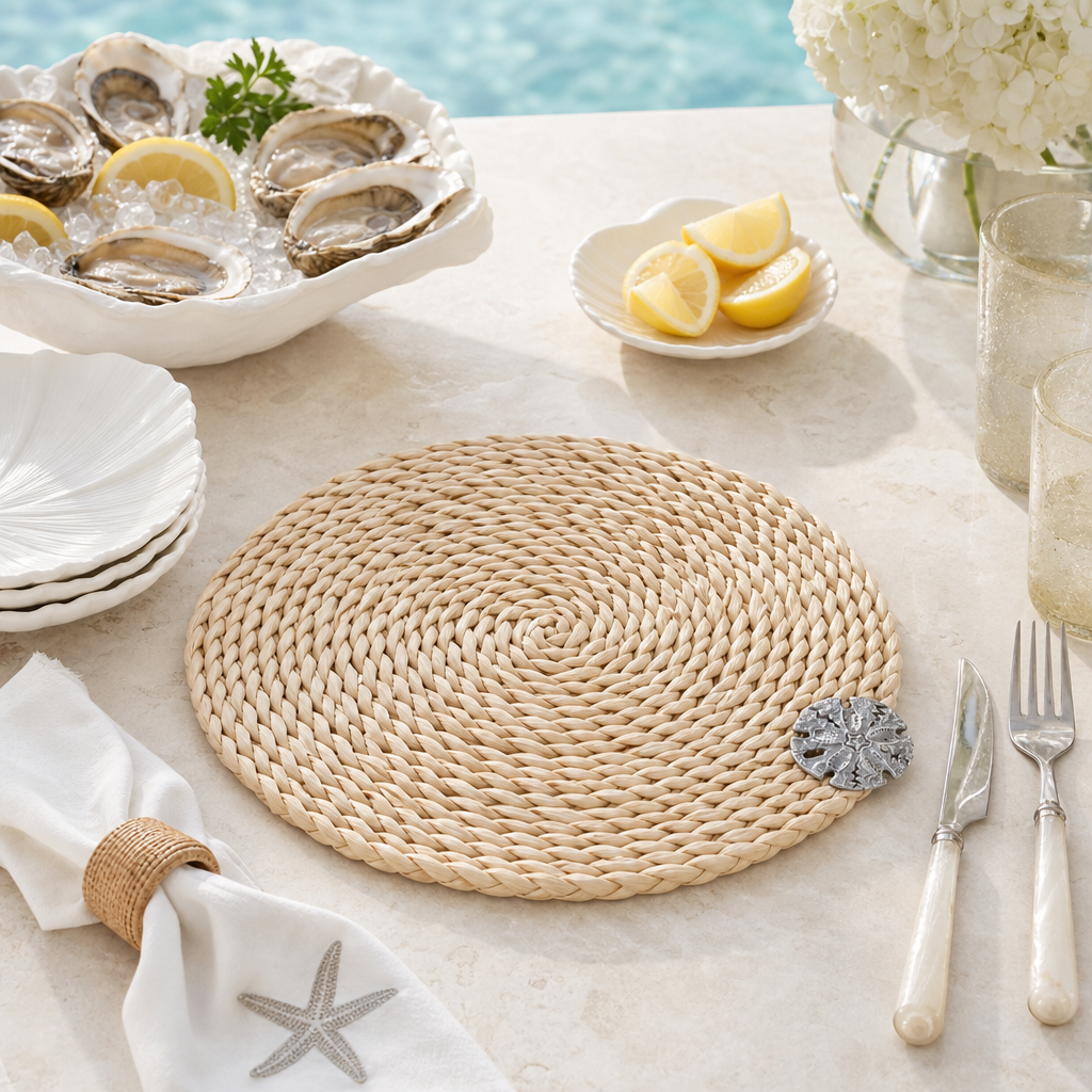 Sand Dollar Twisted Seagrass Placemats - set of 4