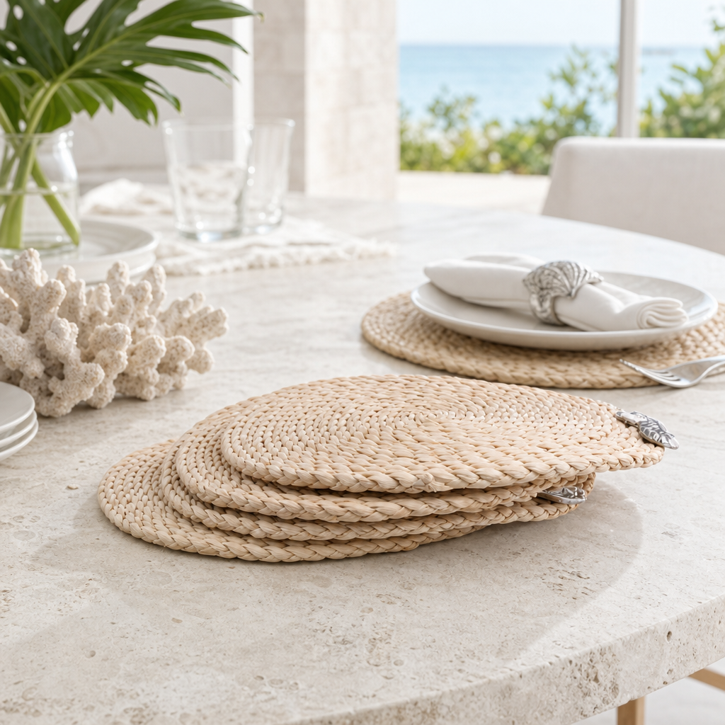 Sand Dollar Twisted Seagrass Placemats - set of 4