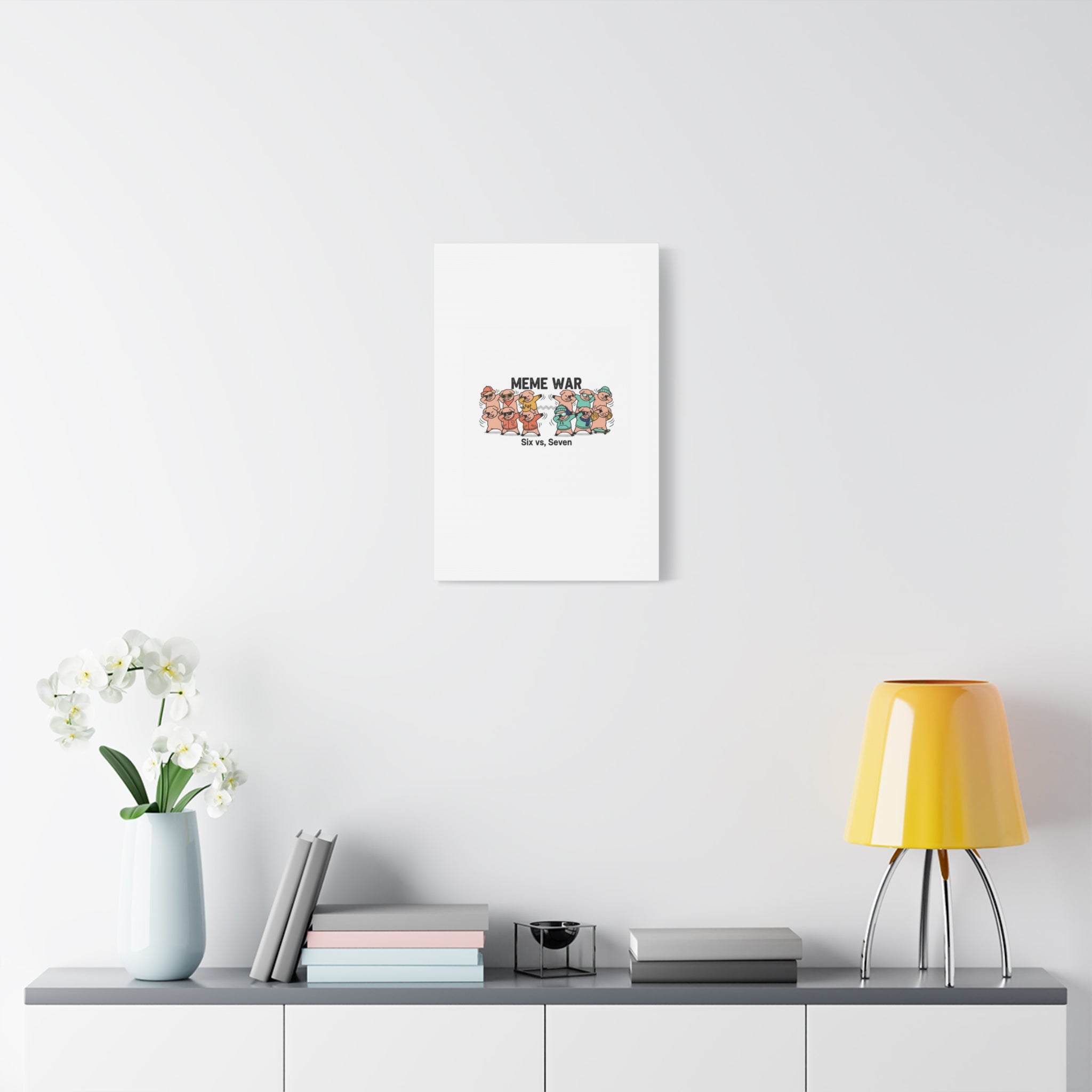 Meme War: Six vs. Seven Canvas Wall Art