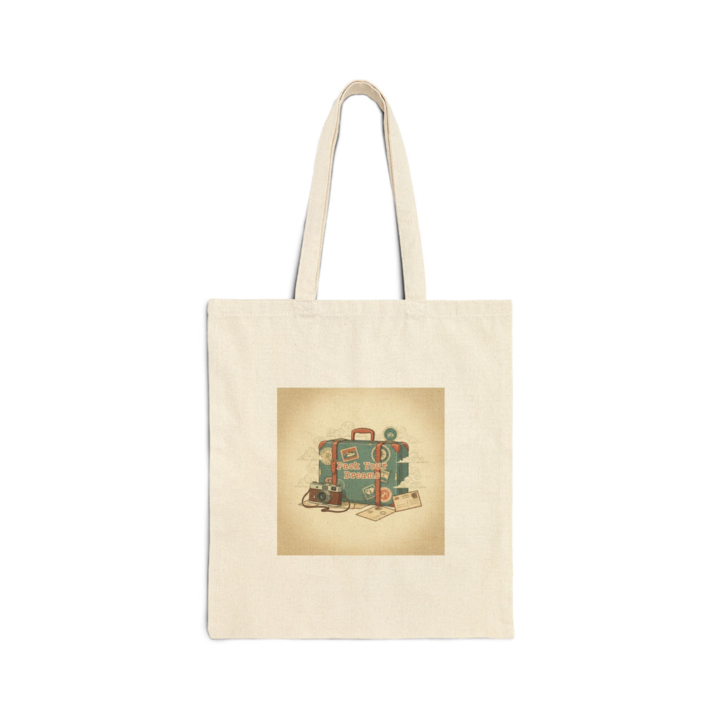 Vintage Postcard Suitcase Tote, travel stamps, passport stamp retro travel